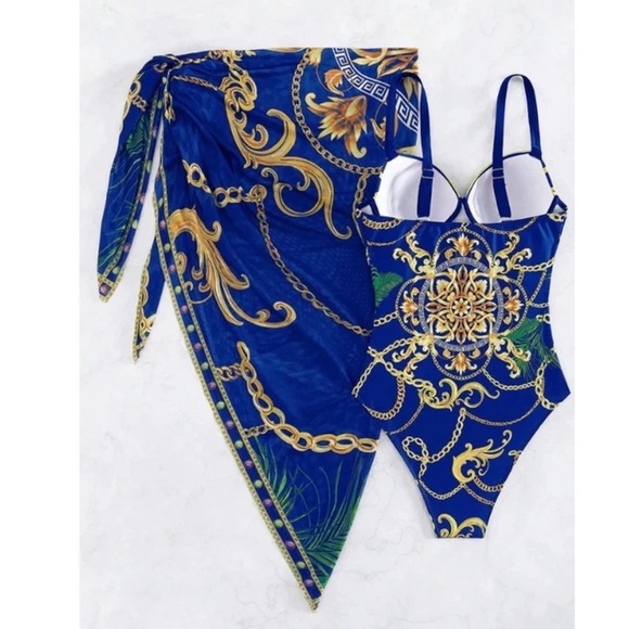 New Shein  2 Piece Swimwear Strapped Push UP One Piece Swimsuit - Picture 8 of 16